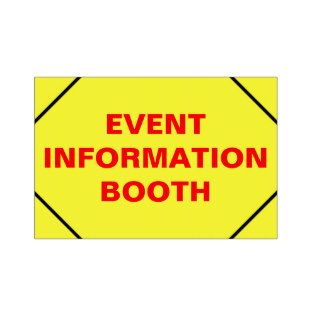 Event Information Booth Show Office Black Border Sign