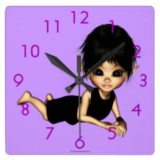 DarkRealms Sweet Goth Pixie Elf Walk Clock