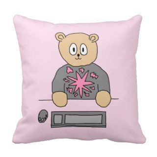 Video Game Player Bear. Pillows
