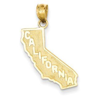 Calfornia State Pendant, 14K Gold Jewelry
