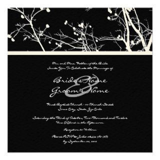 Black and White Winter Tree Wedding Invitation