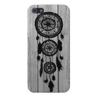 Hipster vintage black dreamcatcher on gray wood iPhone 5 covers