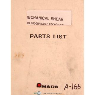 Amada M Series Mechanical Shear Parts Lists Manual Amada Books