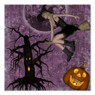 Funny Witch Halloween Poster
