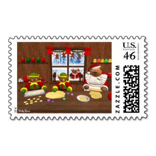 Dinky Bears Mrs. Claus Kitchen Postage Stamp