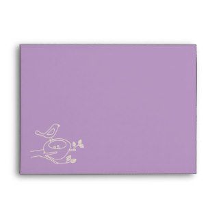 Bird Nest Purple Baby Shower Envelopes