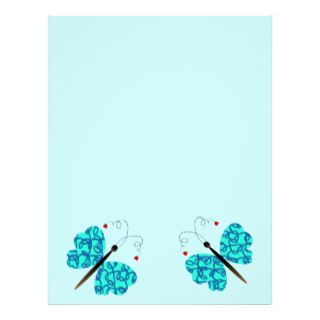 Lovely butterfly design. Change background color Letterhead Template