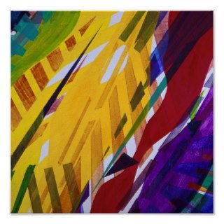 The City II   Abstract Rainbow Streams Poster