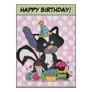 Happy Birthday Skunk poster