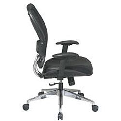 Professional Air Grid Back Chair with Leather Seat Office Star Products Executive Chairs