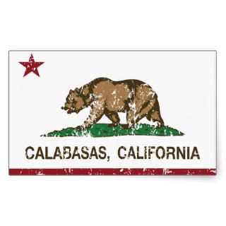 california flag calabasas distressed rectangle stickers