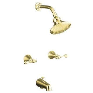 KOHLER Revival 2 Handle Single Spray Tub and Shower Faucet in Vibrant Polished Brass K 16213 4A PB