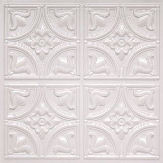 Cheap Decorative Plastic Ceiling Tiles #148 White Pearl PVC 24"x24" Can Be Glue On, nail On, staple On, tape on Any Flath Serface Ul Rated.  