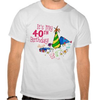 It's My 40th Birthday (Party Hats) Tee Shirt