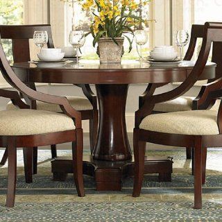 Pedestal Round Dining Table only with Curved Feet Deep Cherry Finish  