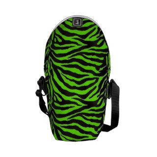 Neon Green Zebra Skin Texture Background Courier Bags