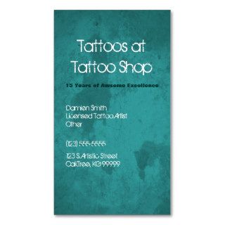 Teal Grunge Tattoo Profile Business Card