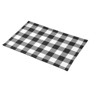 Black and White Gingham Pattern Place Mat