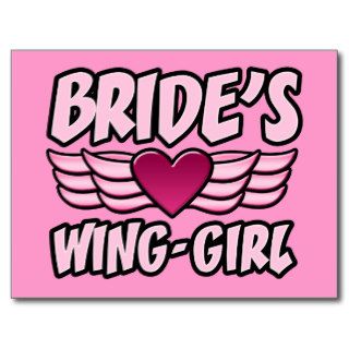 Bride's Wing Girl Bachelorette Party Post Cards