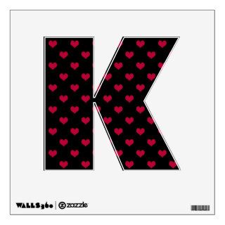 Ruby Red Heart Alphabet Letter K Wall Skins