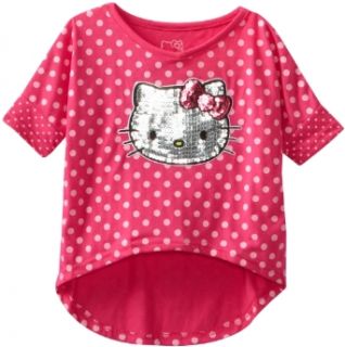 Hello Kitty Girls 2 6X Shirt In Hi Low, Fuchsia Purple, 2T Clothing