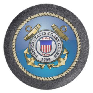 U.S. Coast Guard Emblem Party Plate