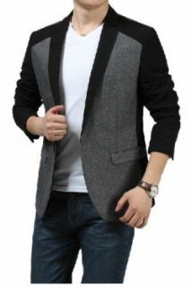 Mans Slim Fit Contrast Color Top Fashion Design One Button Stitching Suit Separate Coat at  Men�s Clothing store Business Suit Jackets