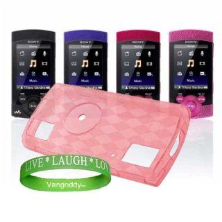 Sony Walkman S Series Premium TPU Pink Silicone Skin Case Cover for the Sony Walkman NWZ S540, Sony Walkman NWZ S544, Sony Walkman NWZ S545  Player + Live * Laugh * Love Wrist Band   Players & Accessories