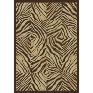 Shaw Living Zebra Quilt Brown 7 ft. 10 in. x 10 ft. 10 in. Area Rug 3VC6009700