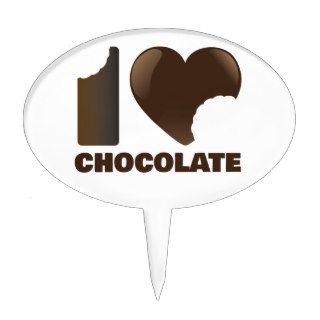 I love chocolate (with bites) cake topper