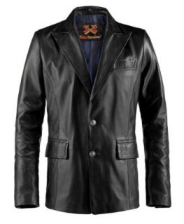Soul Revolver Forsaken Gothic Blazer Leather Jacket   Black at  Mens Clothing store