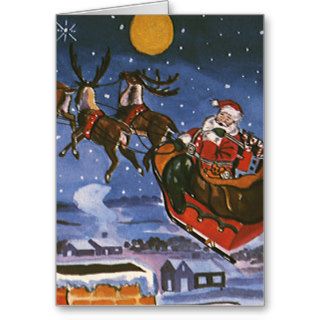 Vintage Christmas Thank You Greeting Cards