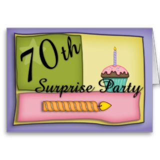 70th Birthday Surprise Party Invitation Greeting Cards