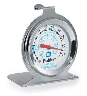 Polder THM 560N Fridge/Freezer Thermometer, Stainless Steel Refrigerator Thermometers Kitchen & Dining