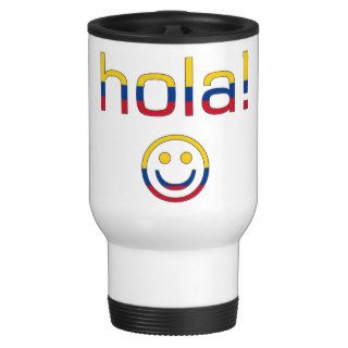 Colombian Gifts  Hello / Hola + Smiley Face Mugs