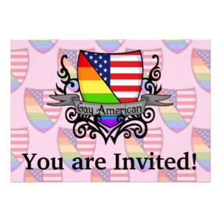 Rainbow Gay Lesbian Pride Shield Flag Personalized Announcements