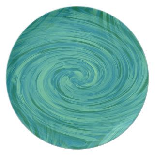 Green & Blue Swirls Plate
