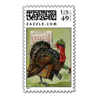 Turkey Running Away Thanksgiving Postage