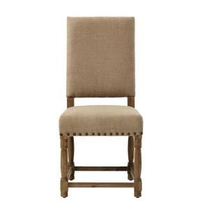 Home Decorators Collection Cane Tan Burlap Fabric Dining Chair (Set of 2) 1321400830