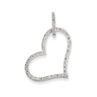 .15 Carat Sideways Diamond Heart Pendant in 14K white gold Jewelry
