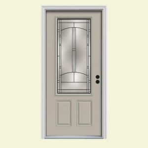 JELD WEN Idlewild 3/4 Lite Painted Steel Entry Door with Brickmould THDJW166700410