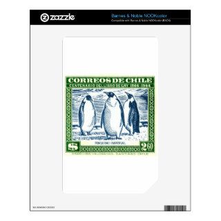 Antique 1948 Chile Emperor Penguins Postage Stamp NOOK Color Decal
