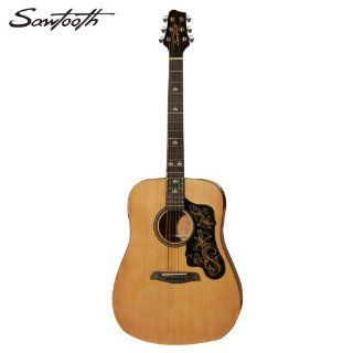 Sawtooth Acoustic Guitar with Black Pickguard & Custom Graphic Musical Instruments