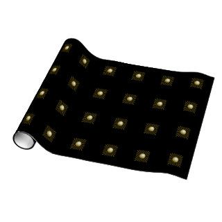 Black and Gold Dot and Stripes Wrapping Paper