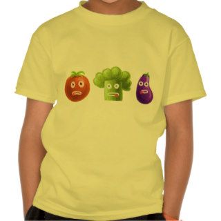 Funny Cartoon Vegetables Kids Tee Shirt