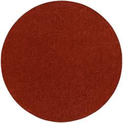 Candice Olson Loomed Red Lauca Floral Plush Wool Rug (8' Round) Surya Round/Oval/Square