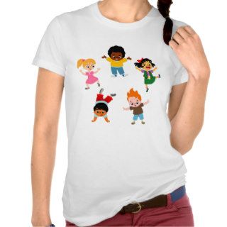 Five Kids Cartoon Women T Shirt