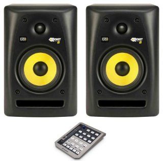 Package (2) KRK Rp8g2 Active Bi amped Studio Monitor Rokit Series Speakers with 8" Glass Aramid Composite Woofer + Presonus Faderport USB Fader Daw Mixing Controller Beauty