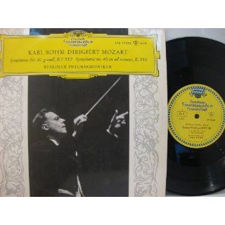 Symphonie NR. 40 g moll, KV550; Symphonie no. 40 en sol mineur, K. 550 [10" vinyl] Karl Bohm Dirigiert, Berliner Philharmoniker Music
