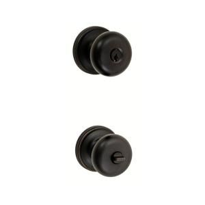 Fusion Solid Brass Oil Rubbed Bronze Half Round Keyed Entry Knob with Ketme Rose K 01 A5 0 ORB